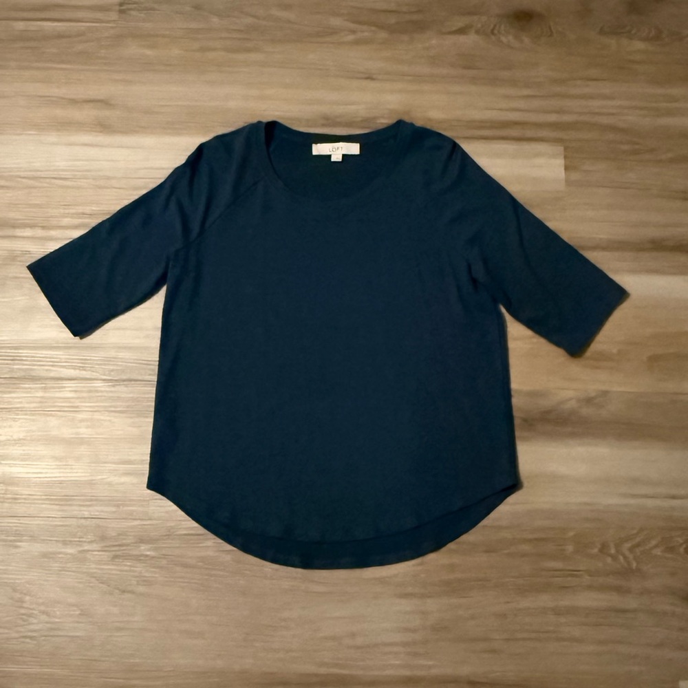 LOFT | Midnight Blue Shirt with Elbow Sleeves